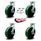 Service Caster 10'' Heavy Duty Green Poly on Cast Iron Caster Set with Brake and Swivel Lock, 4PK CRAN-SCC-KP92S1030-PUR-GB-SLB-BSL-4 - alternate 3